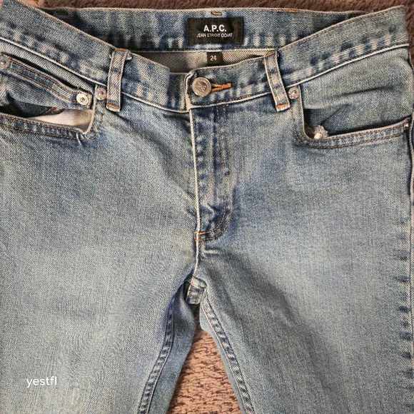 Women's A.P.C. Jeans Size 24 Blue Denim - Picture 2 of 4
